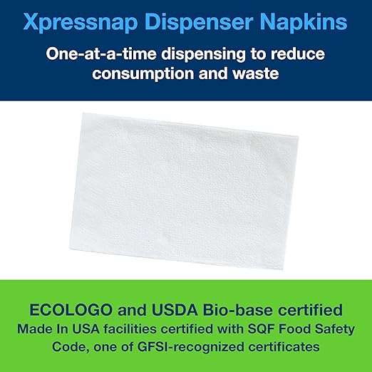 Tork Xpressnap Tabletop Napkin System Starter Pack Black N4, Dispenser and 1 x 500 One-at-a-Time Dispensing Napkins, 80062301