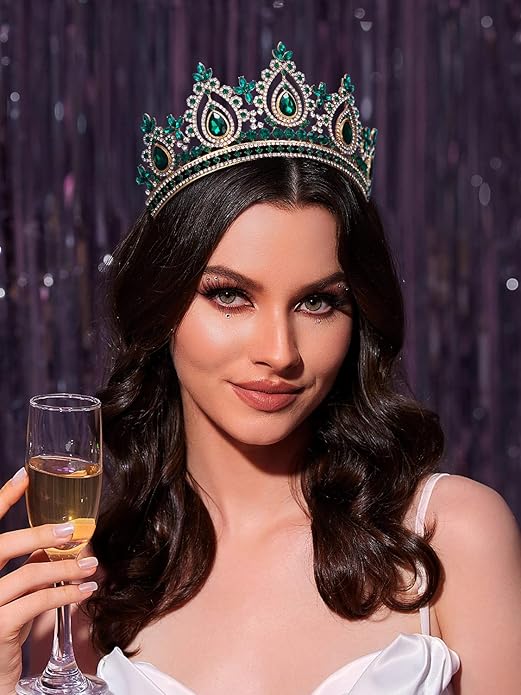 SWEETV Queen Crown for Women,Wedding Tiara for Bride,Princess Tiara,Quinceanera Pageant Crown Diadem