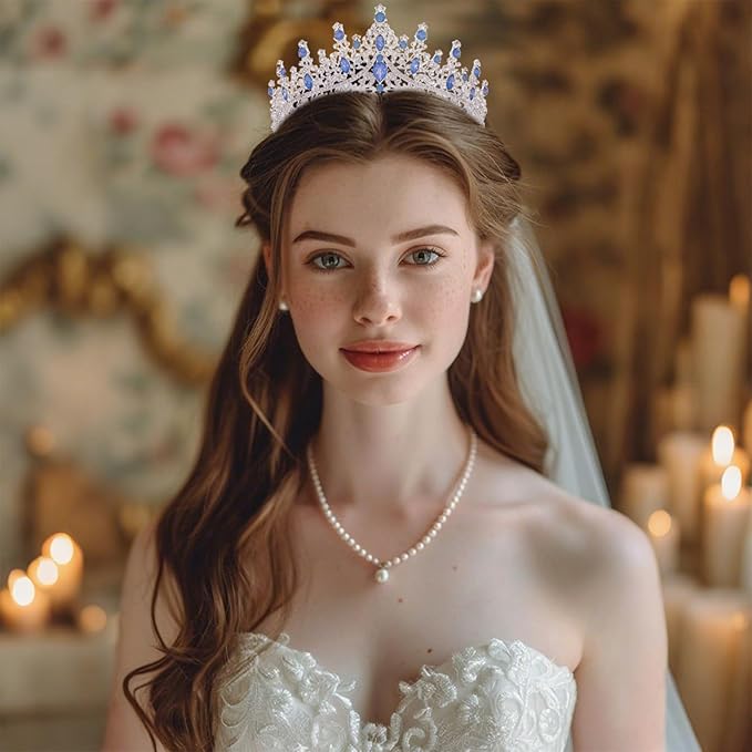 Baroque Tiara for Women Crystal Queen Crowns Rhinestone Princess Tiaras for Girl Wedding Headband for Bride Hair Accessories for Halloween Costume Birthday Party Prom Mother's Gifts
