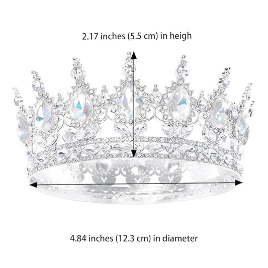 Queen Crown for Women Crystal Tiara for Girl Rhinestone Wedding Headband for Bride Hair Accessories for Costume Birthday Party Prom