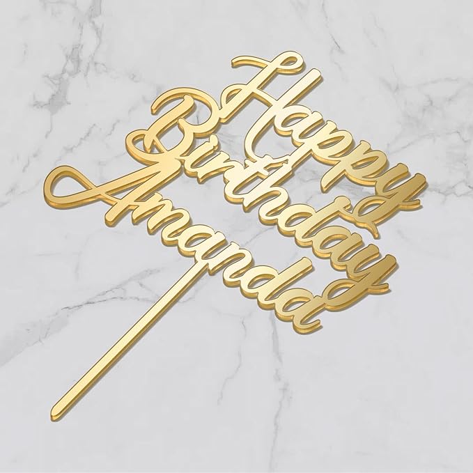 Custom Birthday Cake Topper Personalized Name Cake Decoration Acrylic Happy Birthday Cake Topper (Handmade)