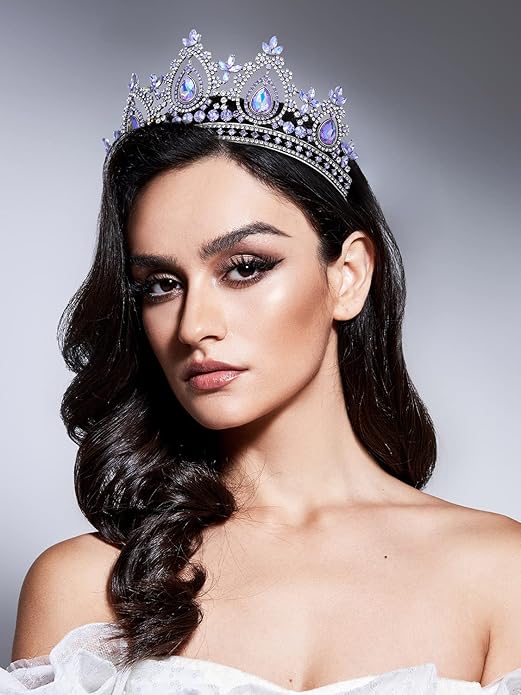 SWEETV Queen Crown for Women,Wedding Tiara for Bride,Princess Tiara,Quinceanera Pageant Crown Diadem