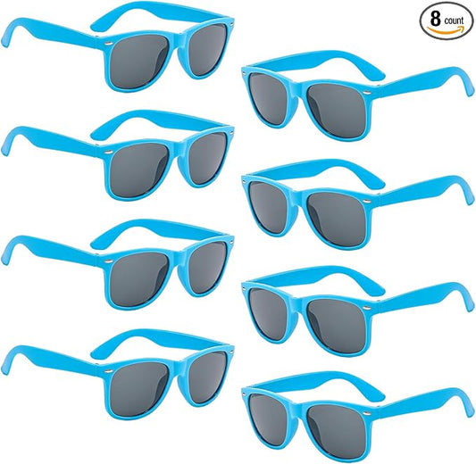 Pibupibu Kids Neon Colors Party Favor Supplies Unisex Sunglasses Pack of 8