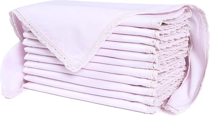 Ramanta Home Linen Flax Cloth Napkins Set of 12| 18x18 Inch | Premium Cotton Linen Flax Lace Soft & Durable | Washable Ideal for Everyday Use Parties Thanksgiving Christmas Halloween Lavender
