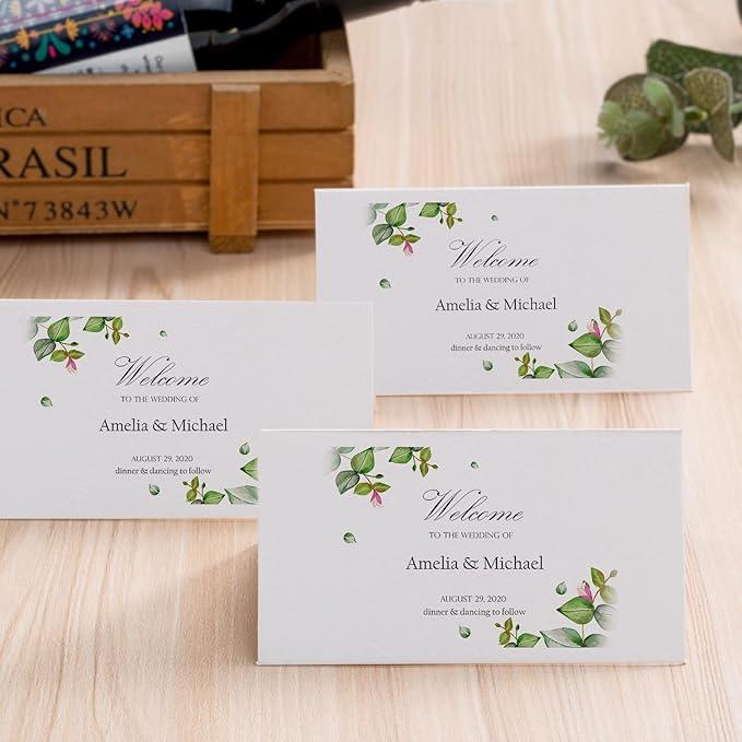 60 Pcs Premium Place Cards, 2x3.5in Small Tent Cards, Blank Fillable Banquet Seat Card, Name Card, Escort Cards, Table Card, Wedding Place Cards for Wedding, Table, Dinner Parties
