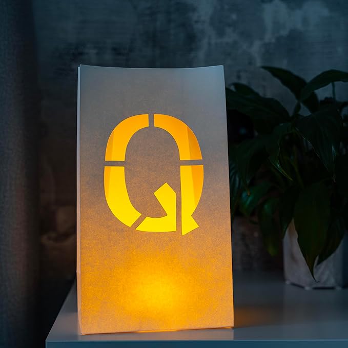 Light Up Letter Q - Luminary Bags Perfect for Personalized Happy Birthday Banner, Proposal Decorations, Engagement Party Decorations and Congratulations Banner for Your Loved One