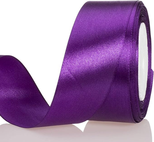 ATRBB 25 Yards 1-1/2 inch Wide Satin Ribbon Perfect for Wedding,Handmade Bows and Gift Wrapping(Purple)