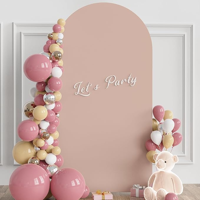 Wokceer 6.6 FT Wedding Arch Stand and Arch Cover, Metal Arch Stand with Arch Stand Cover for Birthday Party Wedding Ceremony Bridal Baby Shower Event Decor