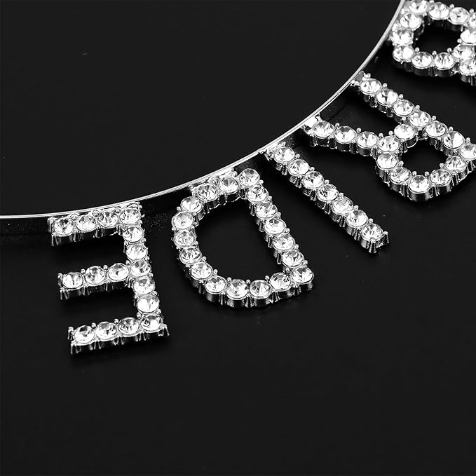 Silver Team Bride Headband Bachelorette Party Decorations Rhinestone Bridesmaid Headbands for Bridal Shower, Bachelorette Party, Wedding