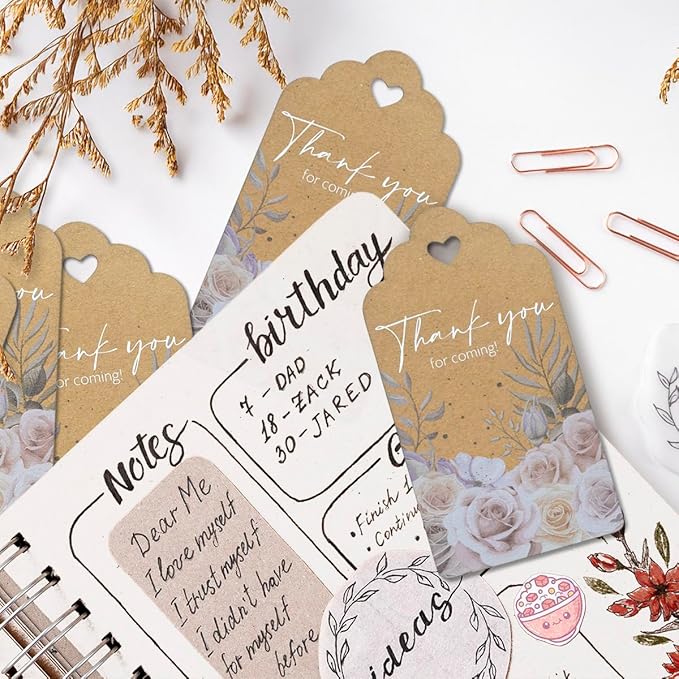 Summer-Ray 50pcs Kraft Thank You for Coming Gift Tags – Rustic Gift Tags for Wedding Birthday Tea Party (Thank You for Coming!)