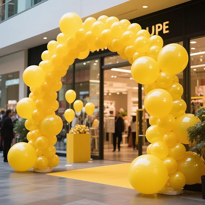 KAWKALSH Yellow Balloon 110pcs, 12 Inch Thickened Latex Party Balloons Helium Bright Color for Birthday Baby Shower Wedding Party Supplies Arch Garland Decoration