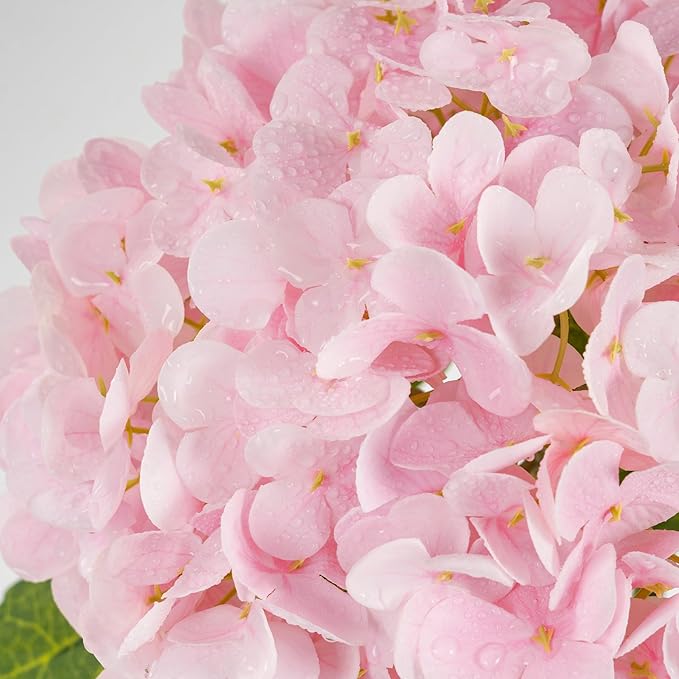 BonBloom's 3 Pcs Pink Hydrangea Artificial Flowers,21" Latex Hydrangeas with Stems,Fake Real Touch Flowers for Wedding Table Centerpieces Floral Arrangement Home Decor