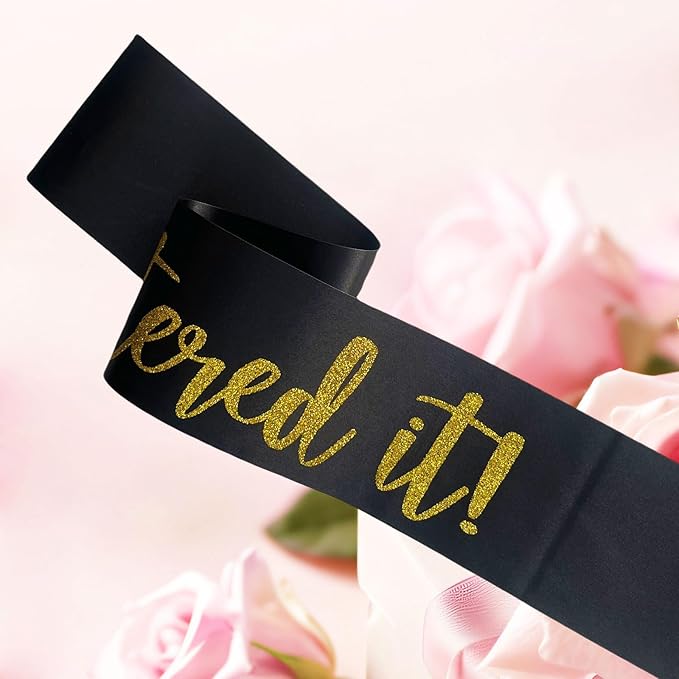 Graduation Mastered It Sash Class of 2025 Glitter Satin Sash for Masters Congrats Grad Decorations Grad Party Supplies,Black Gold