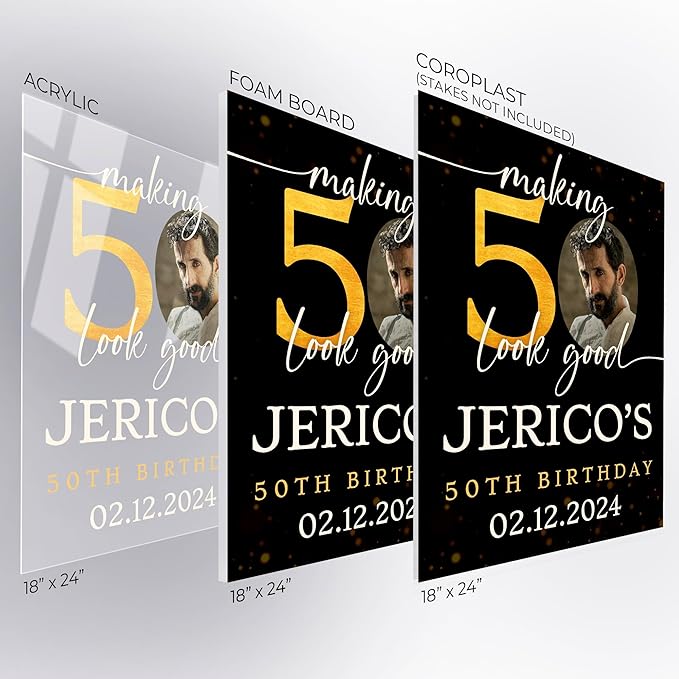 18"x24" Custom Welcome Sign for Party, Personalized Welcome Sign for Birthday Party, Custom Sign in Acrylic, Foam Board, or Coroplast Welcome Signs B (Design I)