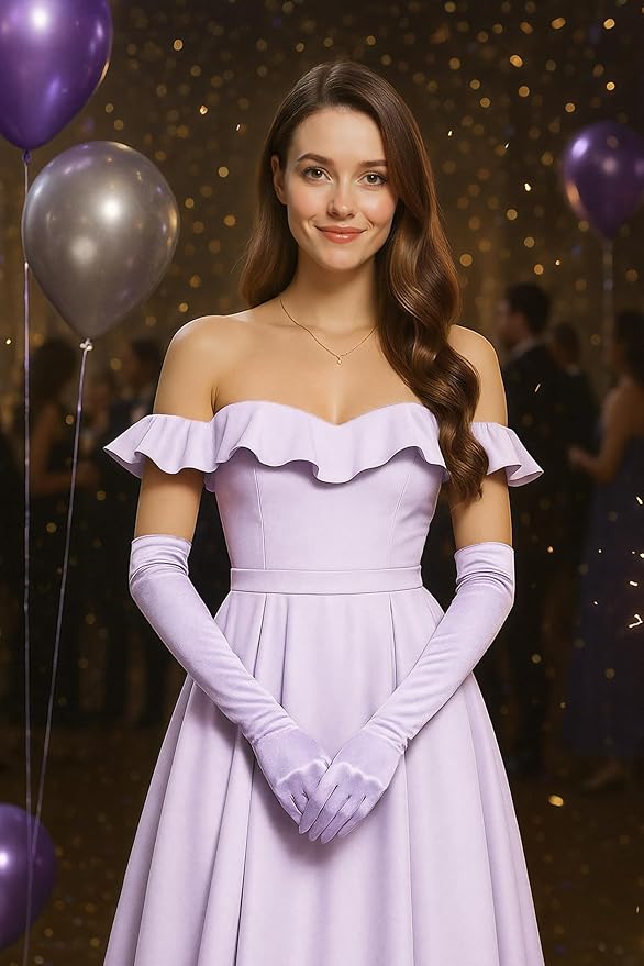 BABEYOND Long Opera Party 1920s Satin Tea Party Gloves Costume Stretchy Adult Size Elbow Length Bridal Gloves