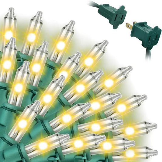 LED Christmas String Lights 20FT 100 Count, Mini Christmas String Lights Waterproof, Warm White Mini LED Lights Plug in, Outdoor Christmas Lights for House, Tree Lights for Patio Garden Porch