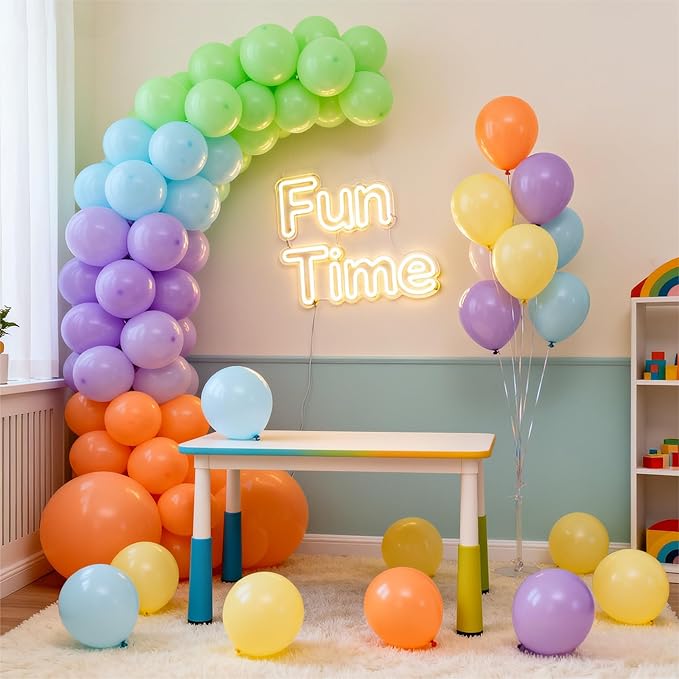 Pastel Macaron Balloons 100 Pack, 12 Inch Latex Helium Rainbow Balloons Garland with Assorted Colors for Birthdays Weddings Baby Showers Graduation Arch Party Decorations