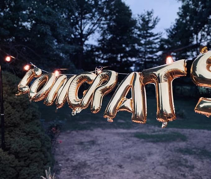 LIOZEOKUN Letter Balloons 16 Inch Mylar Foil Alphabet Letter A-Z Balloons Set for Wedding Birthday Party Decoration Banner Custom Phrase 26 Pieces (Gold)