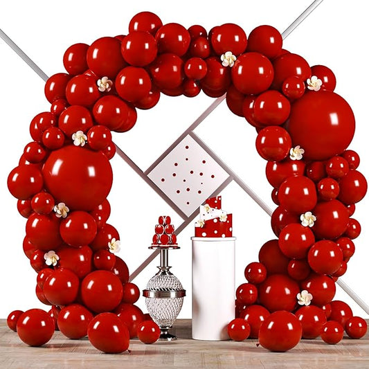 90pack Ruby Balloons Different Size 18/12/10/5 Inch Ruby Balloon Garland Arch Kit for Graduation, Wedding, Birthday, Princess Them, Valentine's Day, Anniversary Party Decorations