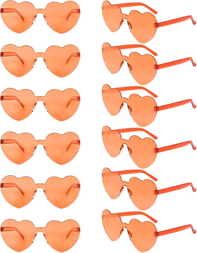 12 Pack Heart Sunglasses for Women Transparent Heart Glasses for Bachelorette Birthday Party Favor Gifts