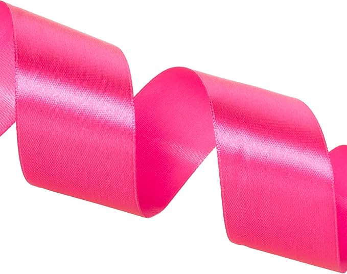 1 1/2 Inch Rose Red Solid Satin Ribbon, 50 Yards Craft Fabric Ribbon for Gift Wrapping Floral Bouquets Wedding Party Decoration