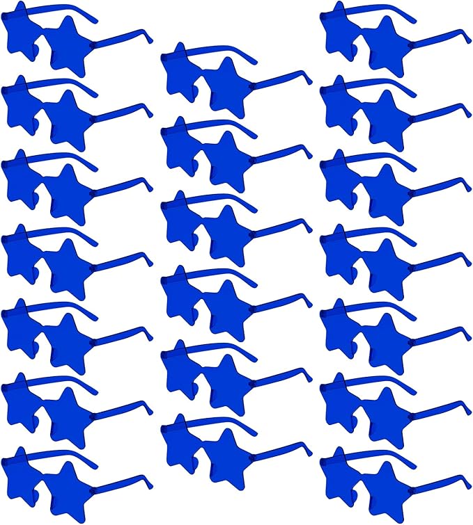 20 Pairs Rimless Star Sunglasses Bulk Transparent Candy Color Star Glasses for Women Men Party Favors
