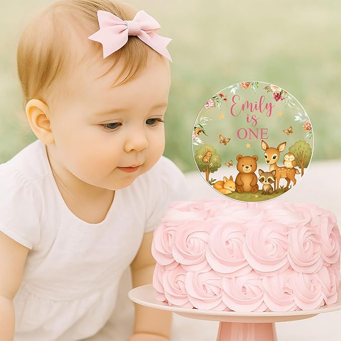 Personalized First Birthday Cake Topper, 1st Birthday Cake Topper For Baby Shower Favors, One Cake Decor