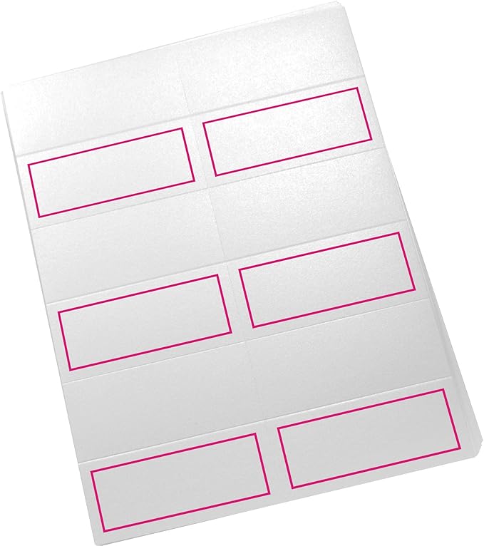 Single Line Border Printable Place Cards, Fuschia (Choose Color), Set of 150 (25 Sheets), Laser & Inkjet Printers - Wedding, Party, Dinner, and Special Events - Made in the USA
