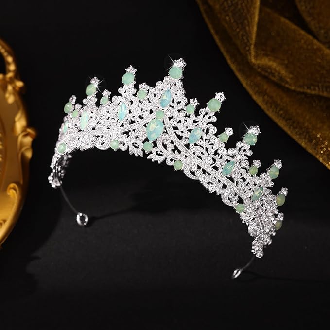 Baroque Tiara for Women Crystal Queen Crowns Rhinestone Princess Tiaras for Girl Wedding Headband for Bride Hair Accessories for Halloween Costume Birthday Party Prom Mother's Gifts