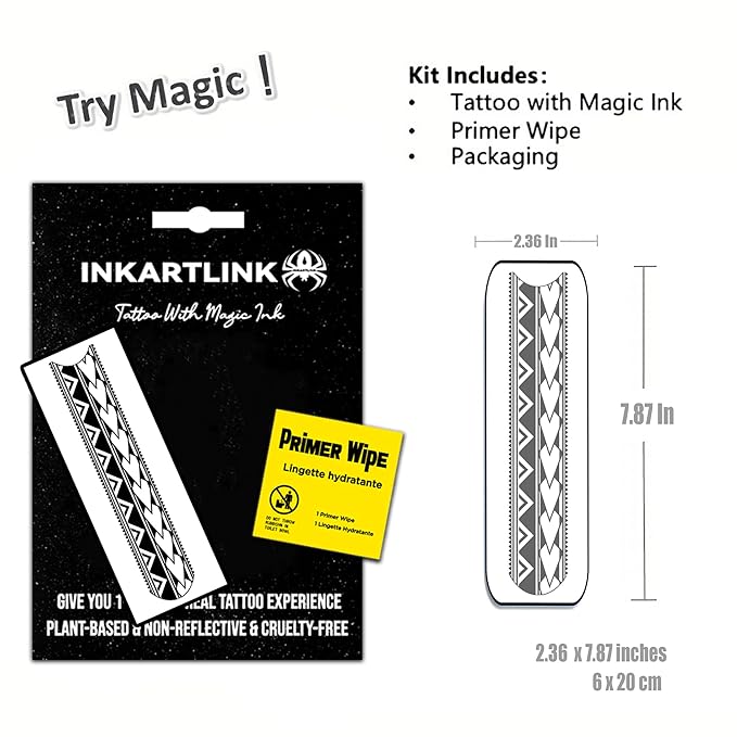 INKARTLINK semi-permanent temporary tattoos, realistic arm tattoos, waterproof and non-reflective, exquisite packaging, unique design (Armband 6)