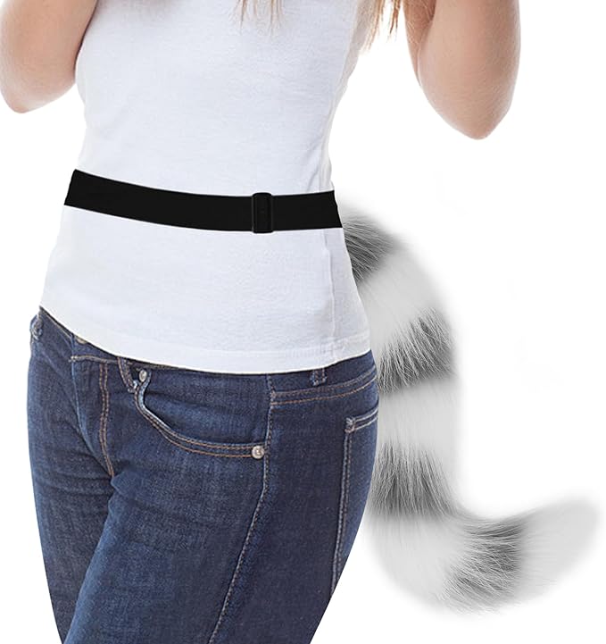 Faux Fur Fox Wolf Tail Animal Dog Furry Tails for Halloween Party Cosplay Accessory
