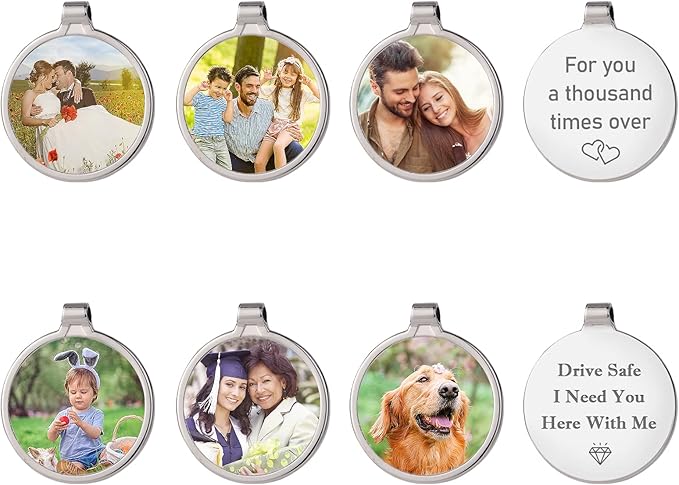 Personalized Custom Keychain with Picture - Turnable Double Sided Colorful Photo Key chains Memorial Gifts for Family Lover