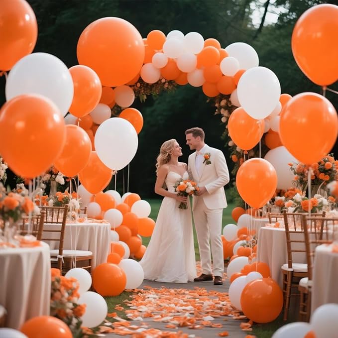 KAWKALSH Orange Balloon 110pcs, 12 Inch Thickened Latex Party Balloons Helium Bright Color for Birthday Baby Shower Wedding Party Supplies Arch Garland Decoration