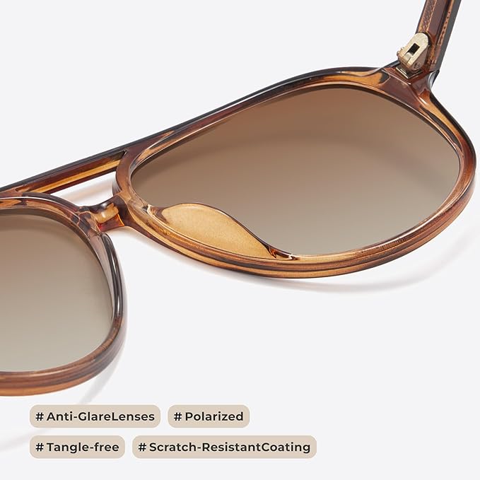 livho Trendy Polarized Aviator Sunglasses Women Men, Retro Sun Glasses for Women Men 2025, Oversized UV Protection Shades