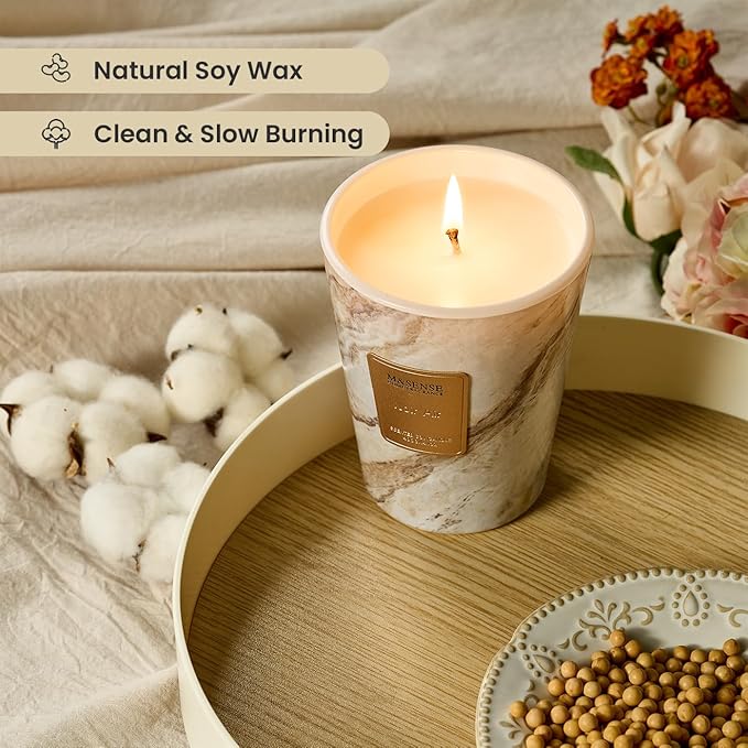 M&SENSE Noir Air Scented Candles for Home, 3 Wick Highly Scented Jar Candle, 14.1 Oz 80H Long Lasting Burning Christmas Candle for Women, Aromatherapy Candles for Holiday Christmas Gift