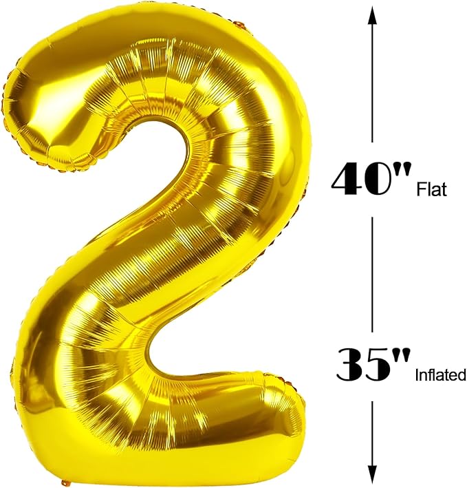 Gold 40 Inch Big Number Balloon Birthday Decoration, Number 22 Helium Balloon 22 Celebration, Boy Girl Anniversary Party Graduations Supplies Decorations