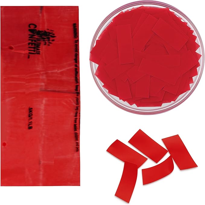 Ultimate Confetti, Red Biodegradable Confetti - Rectangular Fluttering Tissue Paper Confetti for Cannon and Launcher use - Best for Birthday, Wedding, live Events and Table Decoration - 1 lb, 16 oz