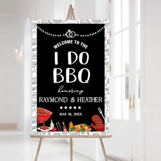 Personalized I Do BBQ Welcome Sign, Welcome Sign For BBQ Rehearsal Dinner, I Do BBQ Wedding Shower Sign, BBQ Engagement Party Sign, Couples Shower BBQ Sign, I Do BBQ Decorations