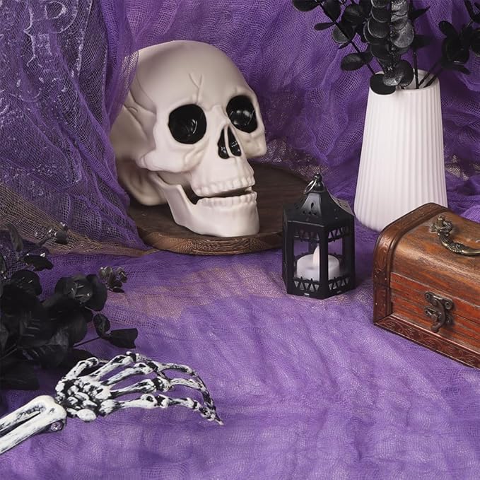 400" x 85" Halloween Creepy Cloth Decoration,Large Purple Spooky Fabric Cloth Scary Gauze Cheesecloth for Haunted House Halloween Party Yard Wall Indoor Outdoor Decor