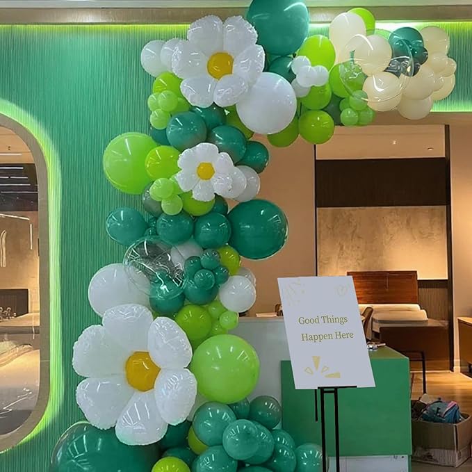 Dusty Green White Balloon Arch Garland Kit, 166Pcs Dark Mint Green Ivory White Balloons for Birthday Baby Shower Anniversary Jungle Safari Party Decorations