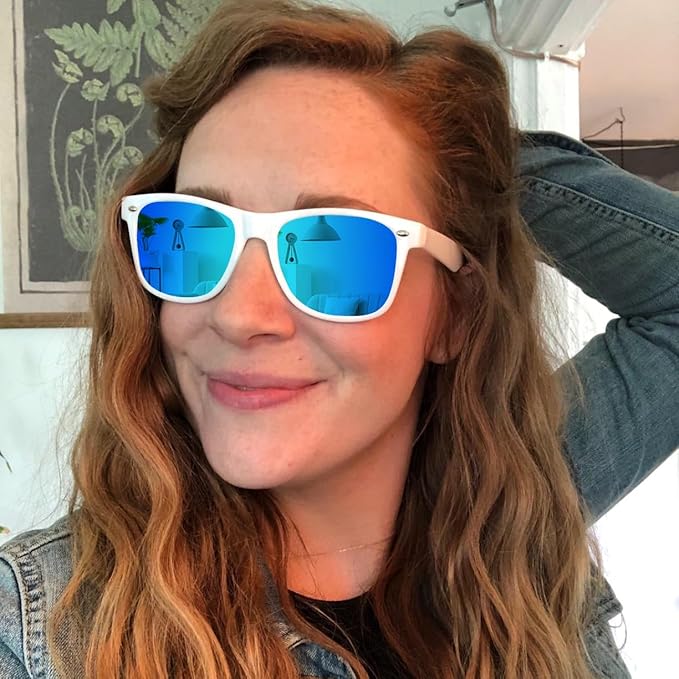 Fsmiling White Sunglasses Bulk Adult Party Sunglasses 80s Glasses Pack for Men Women Party Favors-10Pack