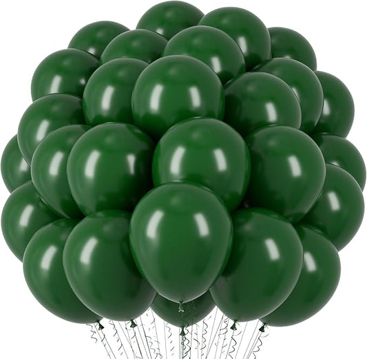 Dark Green Balloons, 66pack 12inch Green Latex Party Balloons for Birthday, Graduation, St. Patrick's Day, Christmas, Baby Shower, Dinosaur Party, Anniversary Party Decorations