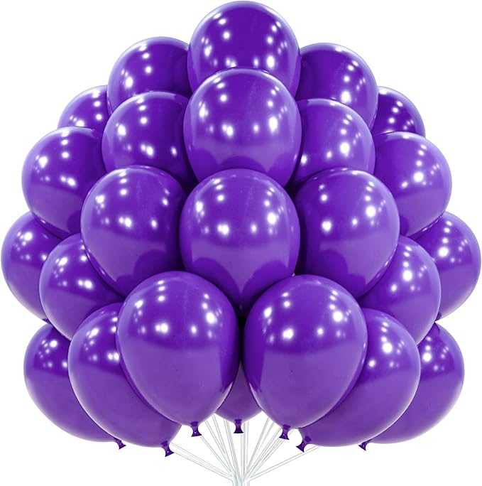 PartyWoo Dark Purple Balloons 100pcs 12 Inch Royal Purple Latex Helium Balloons for Birthday Baby Shower Graduation Anniversary Bachelorette Princess Butterfly Themed Party Decorations Purple-Y16