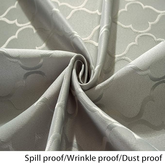 SASTYBALE Jacquard Tablecloth Flower Patterns Polyester Table Cloth Spill Proof Dust-Proof Wrinkle Resistant Table Cover for Kitchen Dining Tabletop Decoration (Grey, 20X20 Napkin)