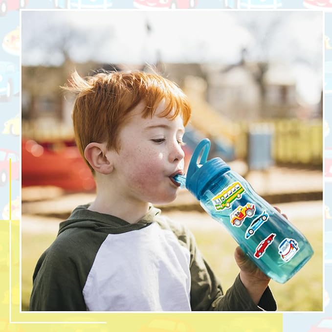 24 Sheets Transportation Car Stickers for Kids, 380+ Pcs Vehicle Stickers Bulk Preschool Sticker Sheets for Reward Craft Scrapbooking Water Bottles Gifts Bags Cards Decor