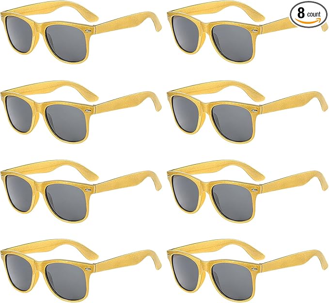 Pibupibu Neon Colors Party Favor Supplies Unisex Sunglasses Pack of 8