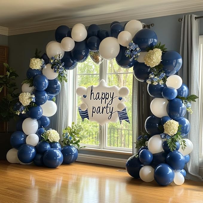 Bezente Pro Duralatex Navy Blue Balloons - 3.2g Premium 100 Pack 12 inch Navy Blue Balloons for Long-Lasting Professional Party Decorations, Large Birthday Graduation Wedding