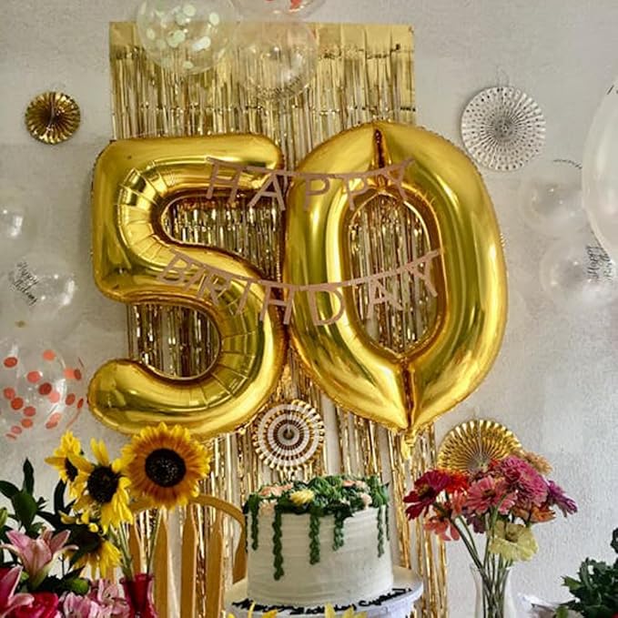 40 inch Gold Number Balloon Giant Foil Helium Balloons Gold Number 5 Balloon for 5th Birthday Party Anniversary Decorations Supplies