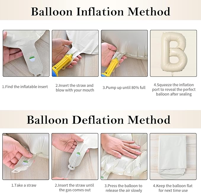Biapian 40 Inch BRIDE Letter Balloons, Big Cream BRIDE Foil Balloons, 5 Pcs Giant Foil Large Aluminum Balloon Helium for Wedding Bridal Shower Anniversary Engagement Bachelorette Party Decoration