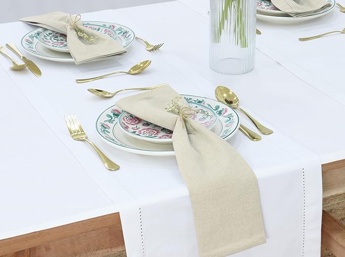 PurpleEssences Set of 12 Cloth Dinner Napkins 100% Cotton 18x18 Inch - Soft Durable Washable - Ideal for Farmhouse Party Christmas Holiday Winter - Perfect Everyday Use Table Linen - Royal Linen